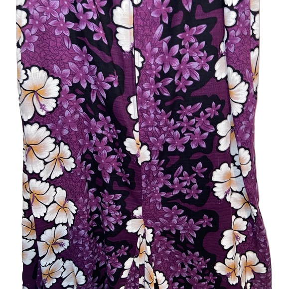 Hilo Hattie Dress Womens Medium Purple Floral Maxi Long USA Hawaiian Tropical - Picture 7 of 12